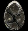 Bargain Septarian Dragon Egg Geode - Black Crystals #96729-1